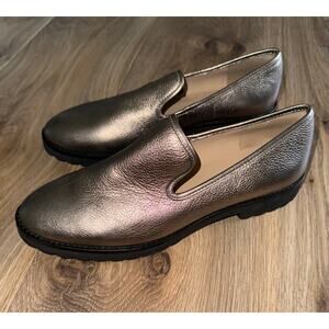 Karl Lagerfeld Paris Imani Melallic Gold Leather Loafers Shoes - Size 9.5M -D26